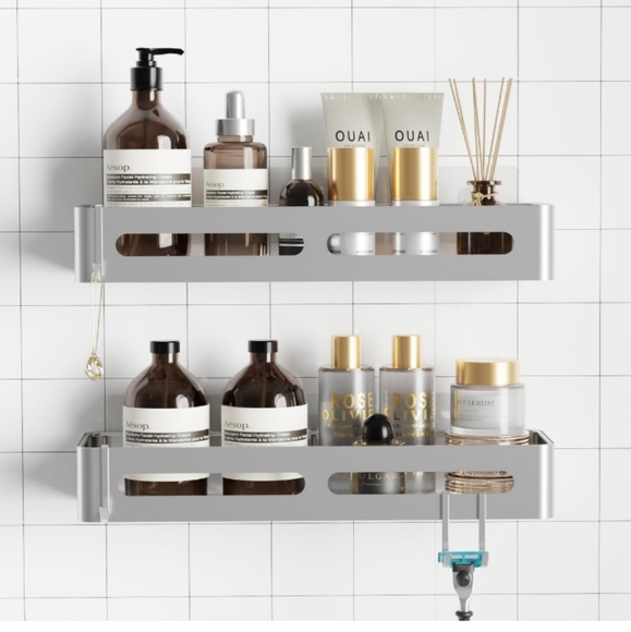 Shower Caddy - XLarge Adhesive Shower Organizer, Rustproof Shower Shelves - Picture 8 of 9